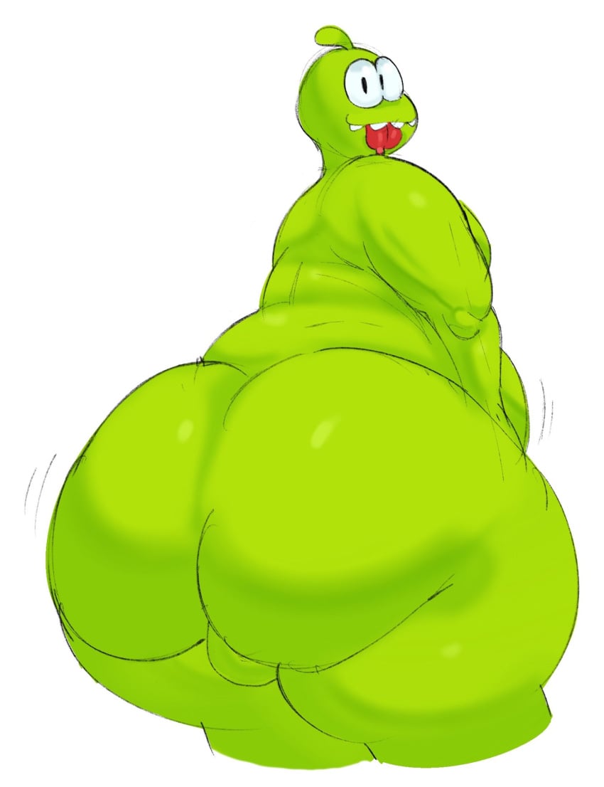 alien ass big_ass bottom_heavy bottom_heavy_male bubble_butt butt chubby chubby_male curvy_figure cut_the_rope green_ass green_body green_butt green_skin huge_ass huge_butt om_nom robuttschei tagme zeptolab