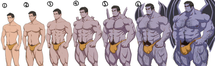 1boy abs blush drawfag drawthread_request edit edited gargoyles gay goliath_(gargoyles) male male_focus male_only nipples pecs solo solo_focus transformation transformation_sequence unknown_artist wings yaoi