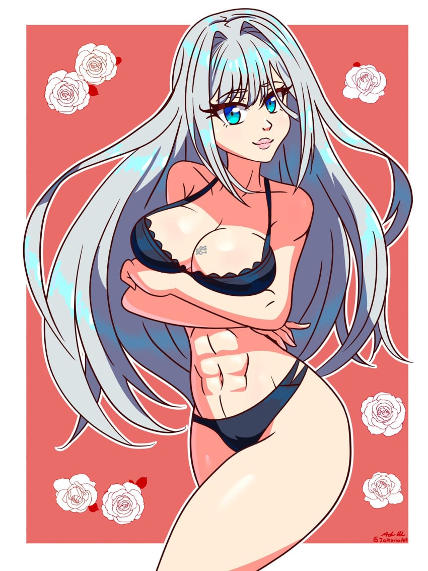 blue_eyes breasts ethel_(xenoblade) female female_only heroes_(xenoblade_3) lingerie muscular_female panties xenoblade_(series) xenoblade_chronicles_3