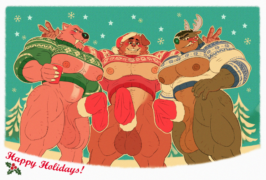 abs biceps big_penis christmas_clothing christmas_outfit christmas_tree furry gay male male_focus male_only muscle muscles muscular muscular_arms muscular_ass muscular_back muscular_legs muscular_male muscular_thighs nipples pecs shoegaze. veins veiny_penis