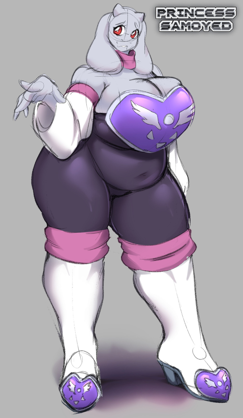 1girls 2d anthro big_breasts bodysuit breasts caprine chubby chubby_female cleavage clothing cosplay doodle female female_only goat huge_breasts looking_at_viewer milf mother princesssamoyed red_eyes rouge_the_bat_(cosplay) sega slightly_chubby solo sonic_(series) sonic_the_hedgehog_(series) thick_thighs toriel undertale undertale_(series) wide_hips