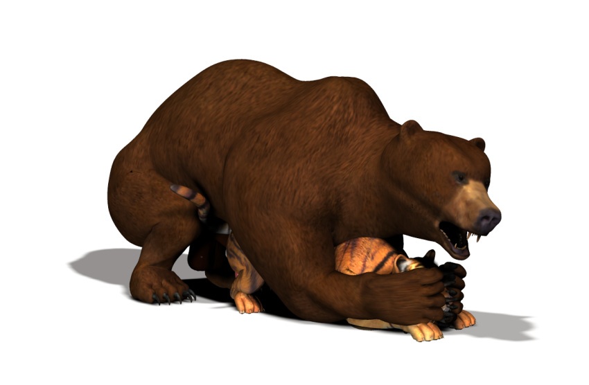 3d alpha_channel animal bear color drages feline feral furry rape size_difference tiger transparent_background