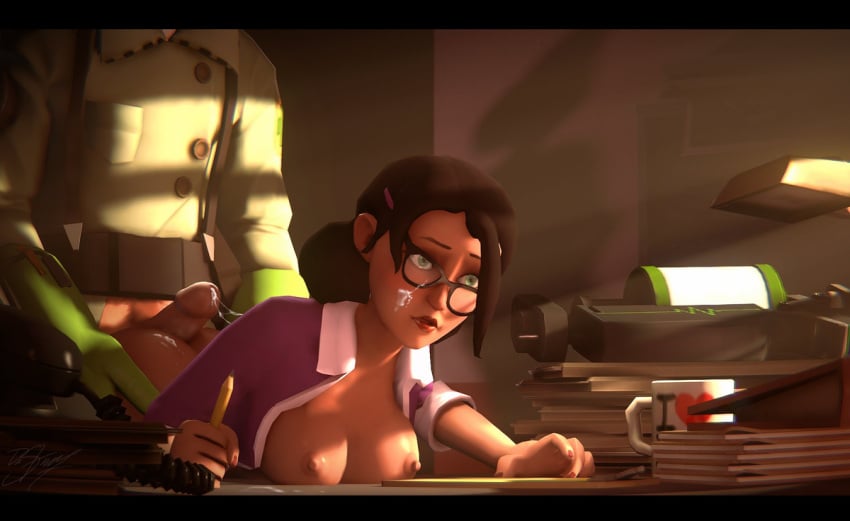 3d breasts buttjob cum_on_ass cum_on_face drstrange glasses miss_pauling sfm team_fortress_2