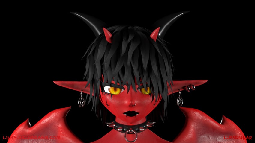 aicumgasm aval demon face femboy luxxilunar red skin spikes