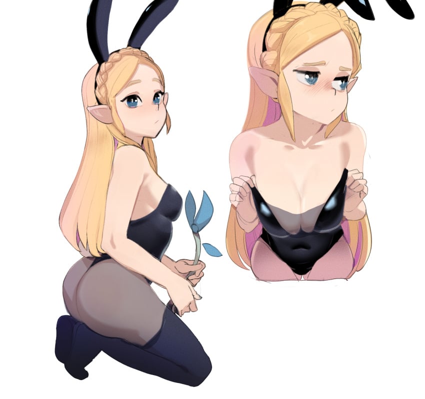 1girls ass big_ass big_breasts blonde_female blonde_hair blue_eyes breasts breath_of_the_wild bubble_butt bunny_ears bunnysuit cleavage clothed_female fake_animal_ears female green_eyes human hylian hylian_ears leotard nintendo pantyhose pointy_ears princess_zelda sho-n-d sole_female solo solo_female tagme the_legend_of_zelda thighhighs zelda_(breath_of_the_wild)