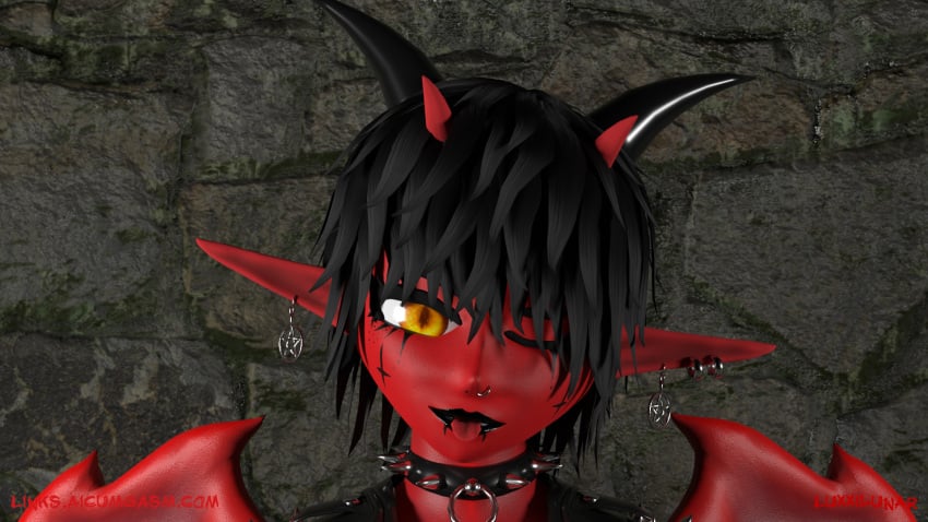 aicumgasm aval demon excited face femboy luxxilunar red skin spikes