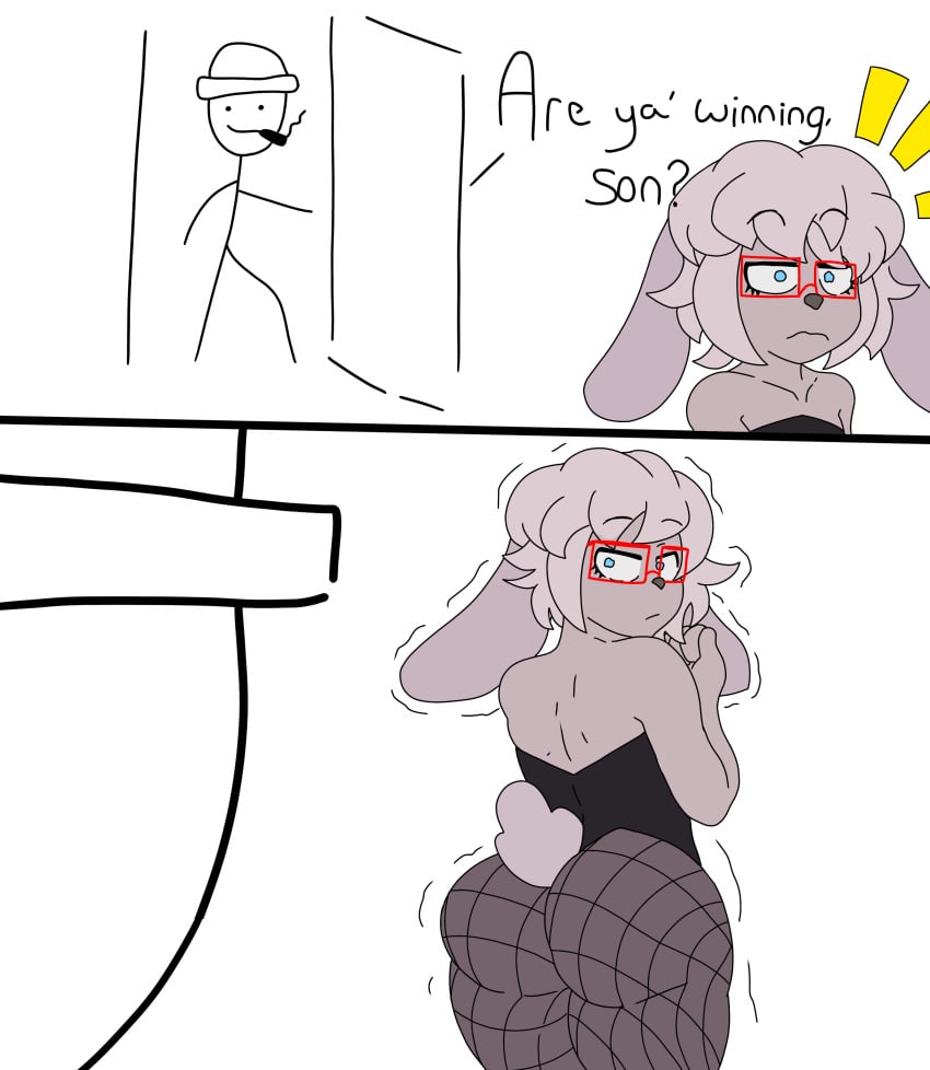 are_ya_winning_son ass_focus bunny_boy bunny_ears bunny_tail bunnysuit femboy frederickjdraws glasses male_only meme mr._grayson thick_ass thick_thighs