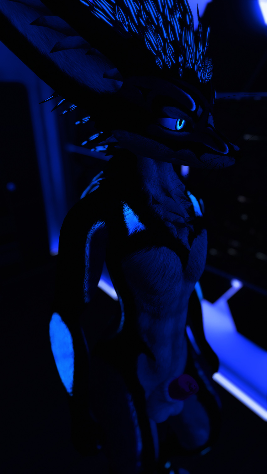 3d abs absurd_res absurdres animal_genitalia animal_genitals animal_penis anthro anthro_only balls black_fur blue_background blue_fur blue_light canid canine canine_genitalia canine_genitals canine_penis dark_room feathers fur furry furry_only glow glowing glowing_eyes glowing_markings hi_res high_resolution highres jex jexouium large_filesize looking_to_the_side male male_only muscular muscular_anthro muscular_male naked night nude penis penis_poke red_penis rexouium screenshot selfie solo solo_focus standing twitter url vr_media vrchat vrchat_avatar xed-the-dead