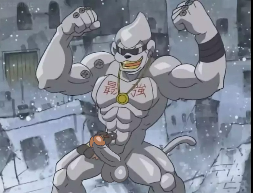 anthro balls digimon digimon_(species) drawfag drawthread_request edit edited erection etemon gay genitals grey_body male male_only penis retracted_foreskin screencap screenshot screenshot_edit uncut unknown_artist yaoi