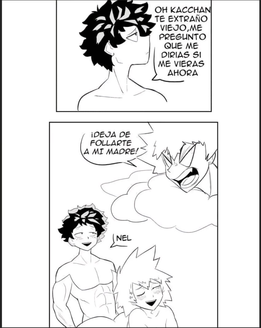 1girls 2boys 2d abs ambiguous_penetration artist_request bakugou_is_dead big_ass black_and_white blonde_hair blush breasts cloud comic doggy_style english_translation female from_behind izuku_midoriya katsuki_bakugou male male/female mature meme milf mitsuki_bakugou monochrome muscular muscular_male my_hero_academia notes_translation nude nude_female nude_male open_mouth pleasure_face sex sketch spanish_text spiky_hair straight text text_bubble thick_ass thick_thighs