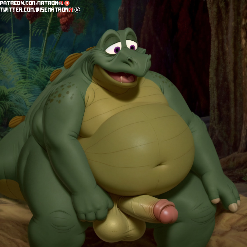 4k ai_generated balls bbw belly belly_button bhm big_balls big_belly big_penis chubby chubby_male dinosaur green_skin highres large_penis looking_at_viewer male male_only matronai_(artist) obese obese_male overweight overweight_male patreon patreon_username pinup solo solo_focus spike_(the_land_before_time) ssbbw stable_diffusion stegosaurian stegosaurus the_land_before_time twitter_username