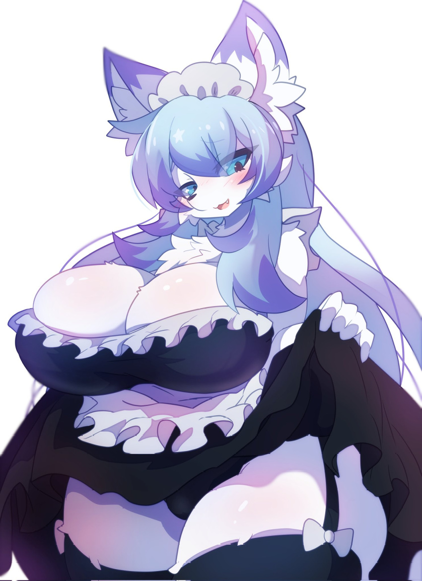 1girls big_breasts blue_fur breasts female fur furry nyaswitchnya solo solo_female tagme