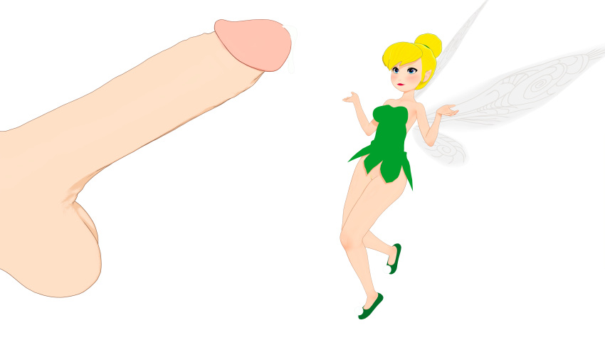 3d blonde_hair bottomless butts69420 disney disney_fairies fairy fairy_wings female female_focus flats flying high_resolution highres huge_cock illusion_soft koikatsu lipstick penis peter_pan_(disney) png precum shrug size_difference tinker_bell transparent_background unseen_male_face yellow_hair