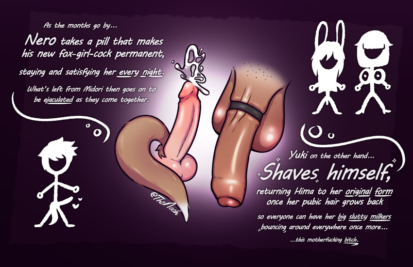 2boys big_balls big_genitalia big_penis black_penis bunny_ears cock_ring cock_worship colored commission commission_art cum dark_skin dialog dialogue dialogue_bubble drawing dripping dripping_cum dripping_precum ejaculate ejaculating_cum ejaculation english_text erection foreskin fox_tail genital_focus high_resolution highres himaryan_kamarugo hyper hyper_balls hyper_genitalia hyper_penis hyper_testicles light_brown_fur light_skin male male/male marking markings monologue neeh nero_soares nipples partially_retracted_foreskin penis penis_focus penis_transformation pubic_hair sequence sequence_parts_continuation shaded shaved_balls tail testicles the_end transformation transformation_sequence transformation_through_sex uncensored uncircumcised unknown_character veiny_penis white_penis