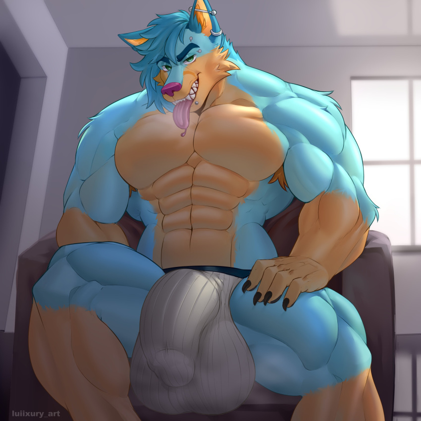 abs biceps furry hyper hyper_balls hyper_bulge hyper_genitalia hyper_penis hyper_testicles luiixury_art male male_focus male_only muscle muscles muscular muscular_arms muscular_ass muscular_back muscular_legs muscular_male muscular_thighs nipples pecs teslawolfen veins veiny_penis