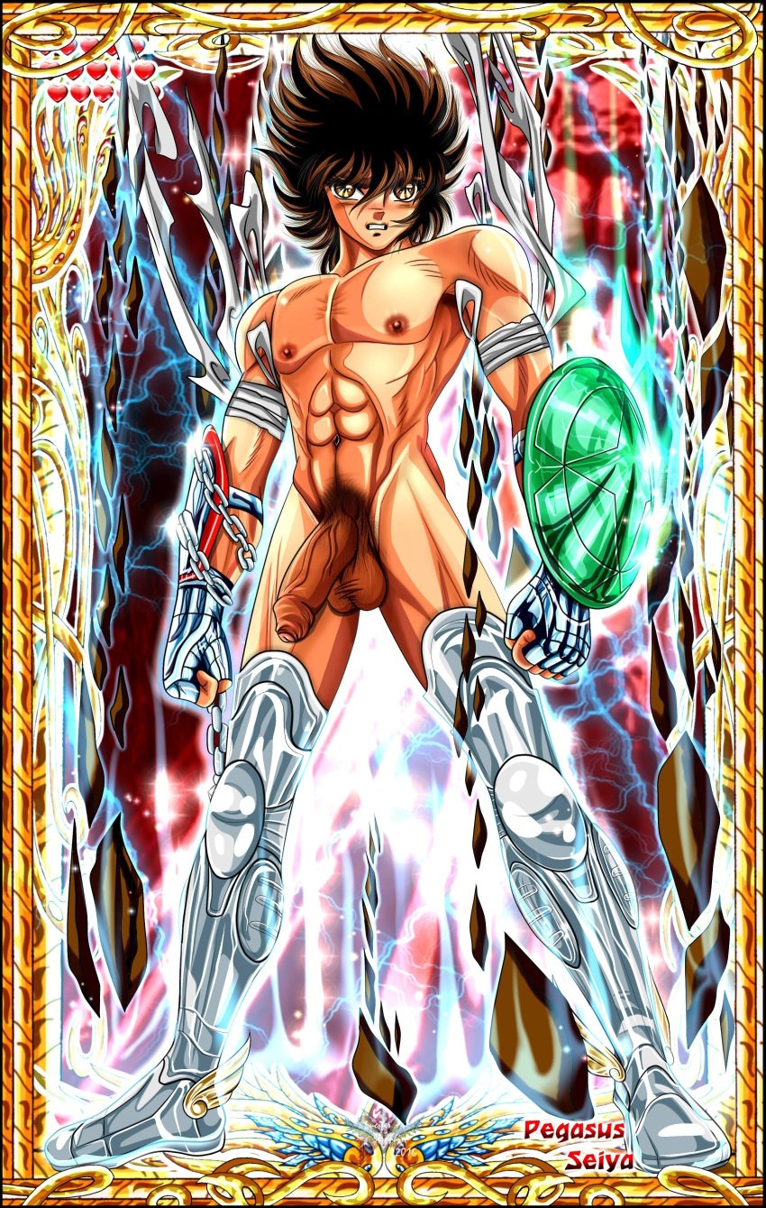 bara lucifer_seraphim muscular_male nipples pecs pegasus_seiya penis saint_seiya yaoi