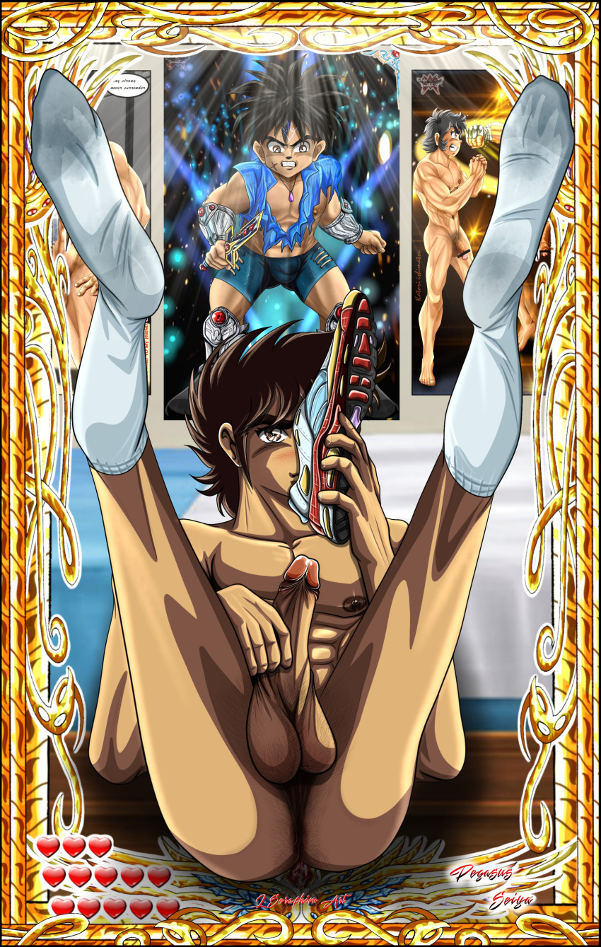 bara lucifer_seraphim male male_only pegasus_seiya saint_seiya sneakers sniffing sniffing_clothes white_socks yaoi