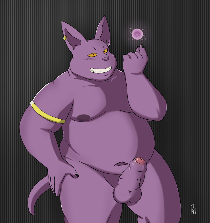 anthro balls big_ears boner champa dragon_ball dragon_ball_super erection feline furry gay male male_only nude overweight penis ragnadope solo solo_male sphynx_(cat) tail