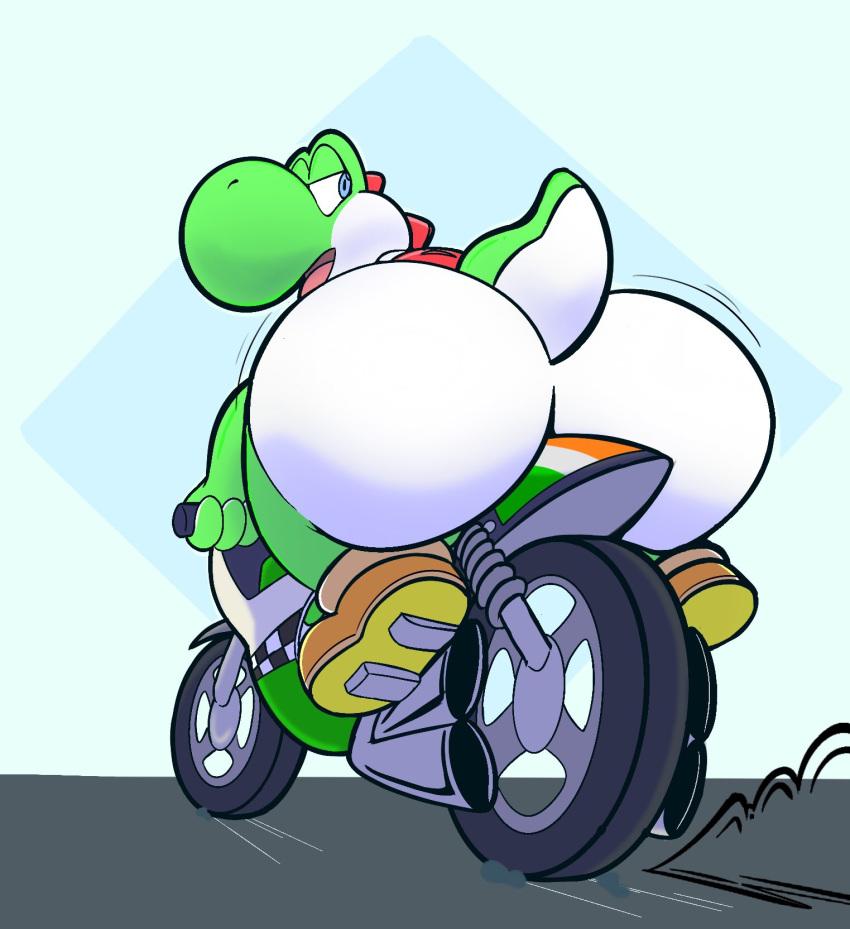 big_ass bike bubble_butt huge_ass mario_(series) mario_kart meme motorcycle nintendo racing tagme taylor_fawks yoshi