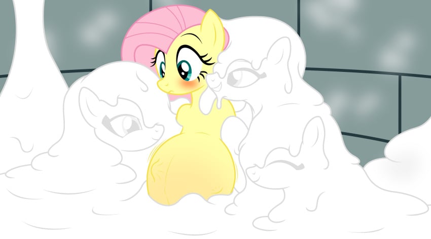 animate_inanimate badumsquish big_belly cum_creature equid equine female fluttershy_(mlp) friendship_is_magic goo_creature group hasbro hi_res mammal my_little_pony pregnant pregnant_female