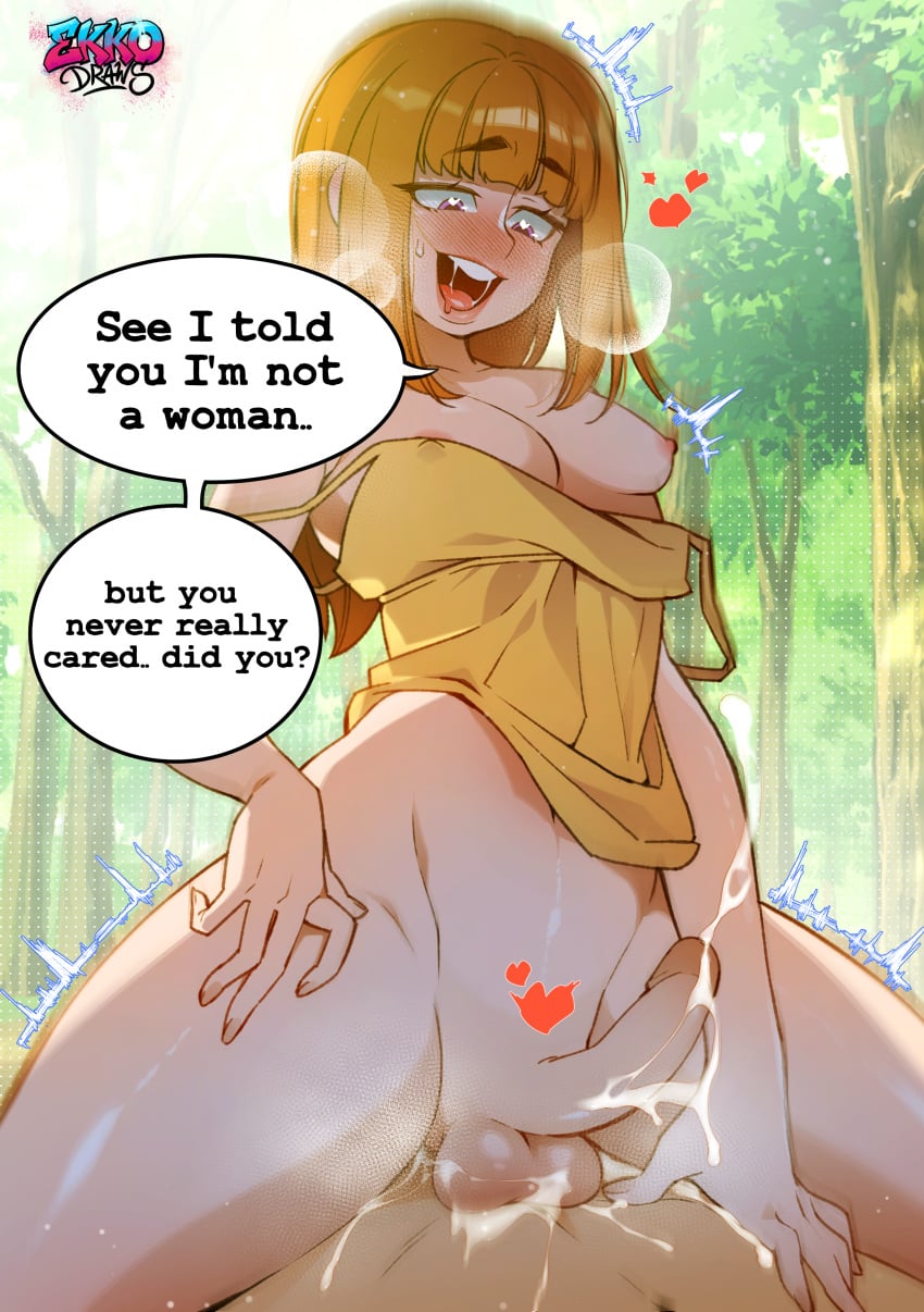1femboy 2026 2boys 2d anal anal_penetration anal_sex artist_name blonde_hair bottomless crossdressing cum cum_in_ass cumshot dialogue erect_penis erect_while_penetrated erection faceless_male femboy gay gay_sex girly handsfree_ejaculation hormone_breasts looking_at_another male male/male male_on_femboy male_only medium_hair mostly_nude nude nude_male partially_clothed riding speech_bubble tank_top text_bubble top_only trap yaoi