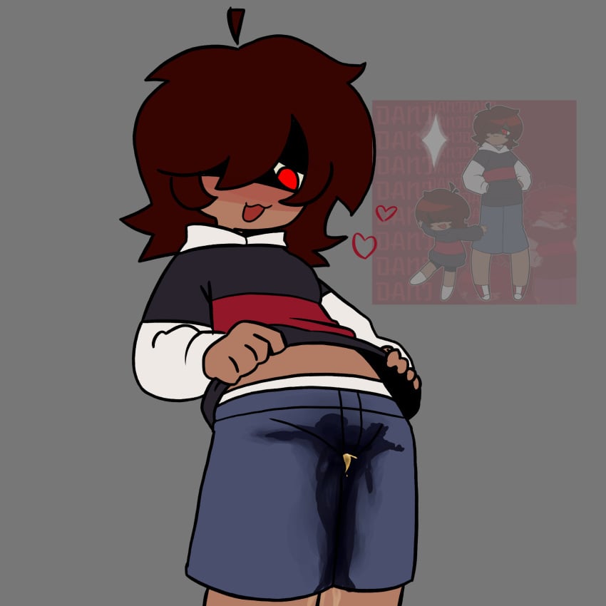 bandu_tuga oc original_character peeing peeing_in_clothes peeing_self piss pissing pissing_self self_insert self_upload shadowedluminescence trans_boy undertale undertale_oc wetting wetting_self