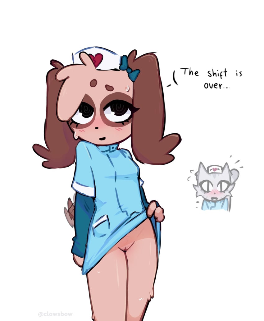 2d 2d_(artwork) 2d_artwork animal_hospital asking_for_sex cat_girl catgirl clawsbow clothed clothes_lift clothing cute cute_face cute_female cute_girl dog_girl girl girlfriends girls head_nurse_(animal_hospital) lesbian lesbians lifting_dress lifting_own_clothes lifting_skirt no_panties nurse nurse_(animal_hospital) nurse_cap nurse_hat nurse_outfit nurse_uniform pleading pleading_eyes provocative provocative_clothing provocative_pose pussy pussy_lips pussy_peek roblox roblox_game sweat uniform wanting_sex without_panties without_underwear woman women work_uniform yuri