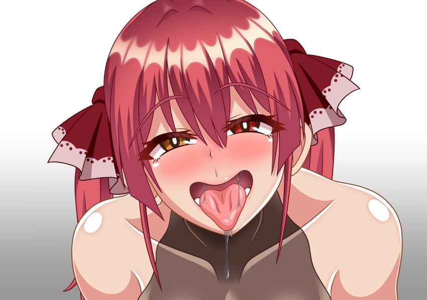 1girls ahe_gao blush climax female hololive hololive_fantasy hololive_japan houshou_marine human open_mouth orgasm orgasm_face saliva saliva_string sudou37 tongue tongue_out virtual_youtuber