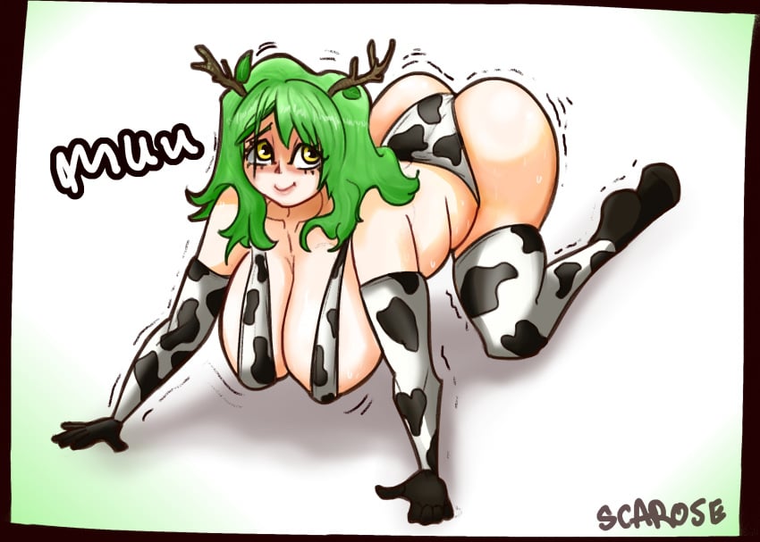 big_ass big_breasts ceres_fauna cow_girl cow_print hololive hololive_english hololive_english_-council- hololive_english_-promise- scarose solo_female solo_focus virtual_youtuber