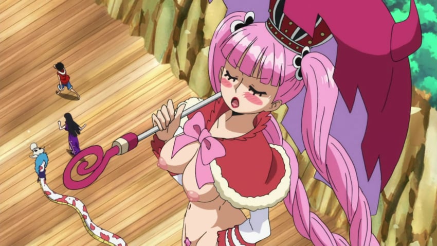 artist_request big_breasts boa_hancock female male monkey_d_luffy nude_edit one_piece one_piece_film_3d2y perona pink_hair