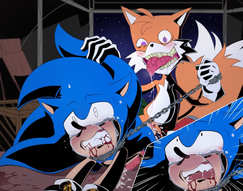 anal anal_sex anthro blood chained cum cum_in_ass doggy_style furry gay gay_sex majin_secretk mashed miles_prower pain penetration penis rape ryona sadism secret_histories sonic's_best_friend sonic_(series) sonic_the_hedgehog tails tears tears_of_pain tongue_out violence yaoi