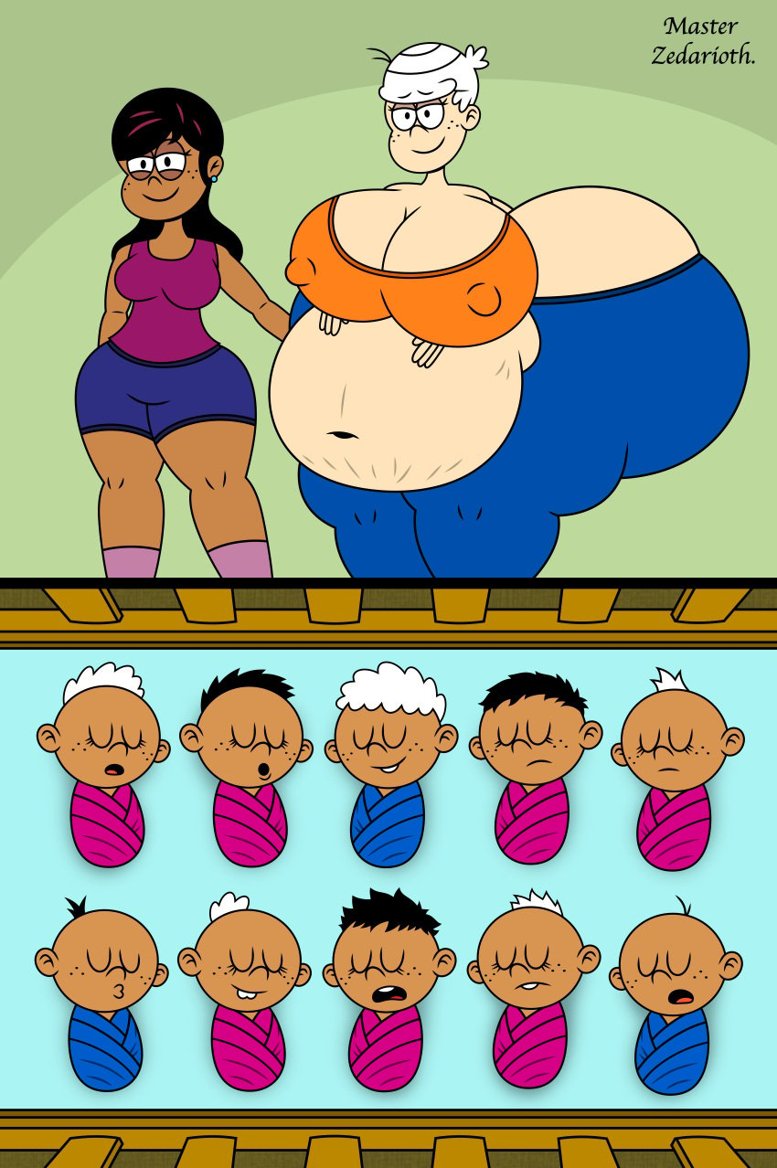 ass_cleavage big_ass big_belly big_breasts black_hair butt_crack decuplets fat femboy femboy_with_breasts feminine_male huge_ass hyper_ass lincoln_loud male_pregnancy male_with_breasts master_zedarioth mpreg pregnant pregnant_femboy pregnant_male ronnie_anne_santiago the_loud_house thick_thighs weight_gain white_hair wide_hips