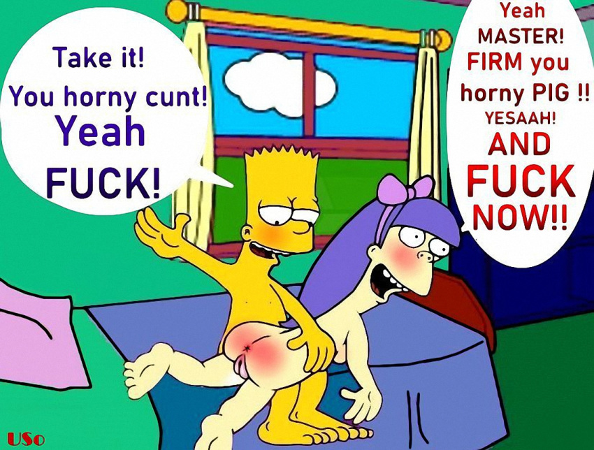 1girl1boy bart_simpson sherri spanking tagme the_simpsons uso