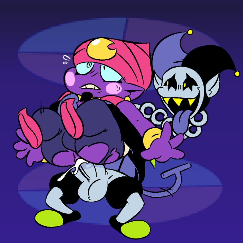 anal brawl_stars cum cum_inside cum_while_penetrated deltarune gay gay_sex gene_(brawl_stars) humanoid jevil_(deltarune) male/male male_only slightly_chubby supercell yukki_starr