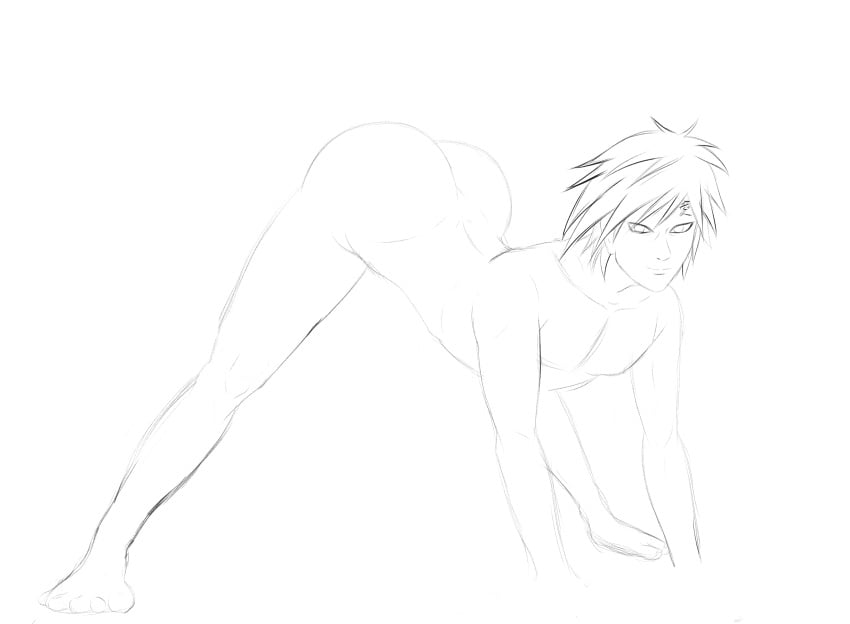 ass ass_up gaara gay luckyarts naruto sketch work_in_progress