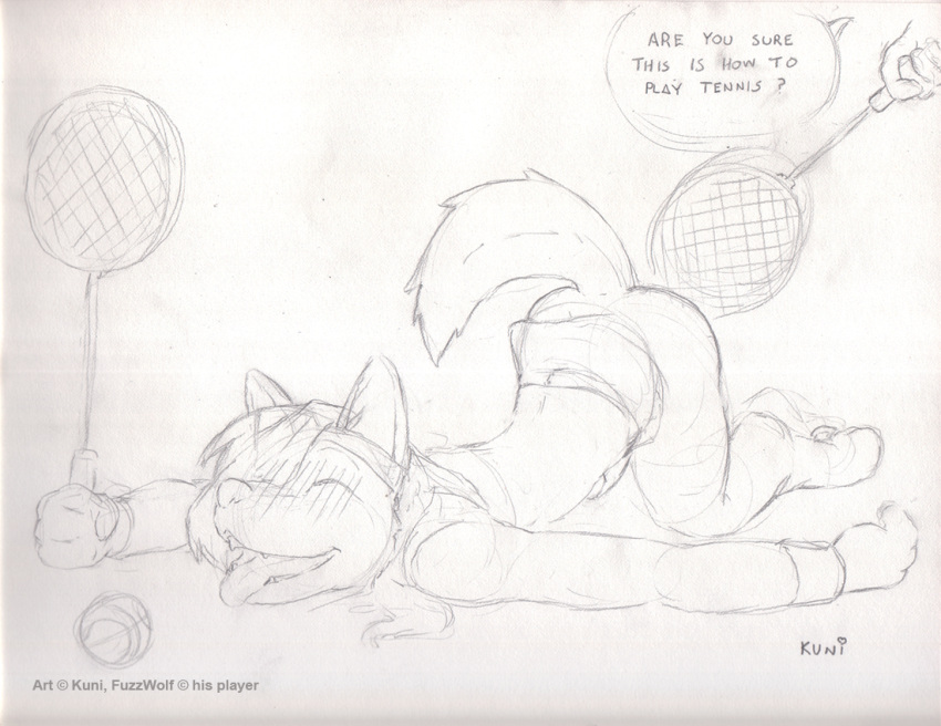 ball closed_eyes couple doing_it_wrong eyes fuzzwolf girly male penis spanking tennis tennis_ball