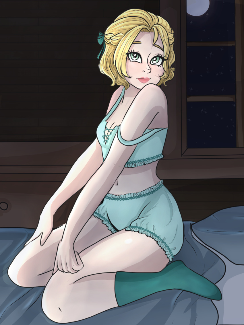 bed fire_emblem fire_emblem:_three_houses ingrid_brandl_galatea limonadelavande nintendo pinup post-timeskip underwear