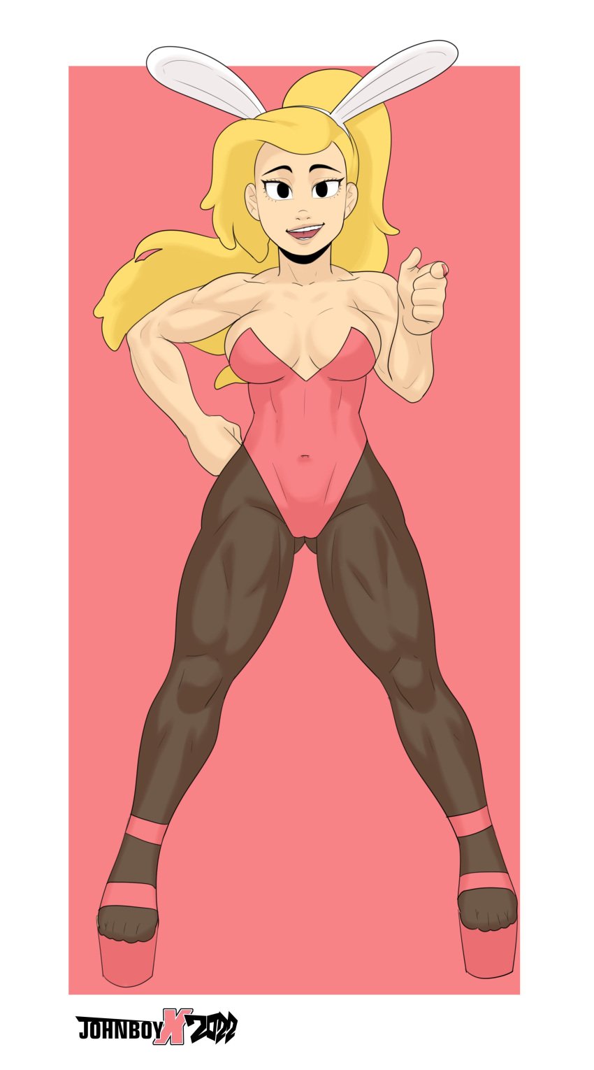 amphibia bunnysuit female_only johnboyx johnboyx​ jyaboislewd muscular_female sasha_waybright solo straight_hair tagme