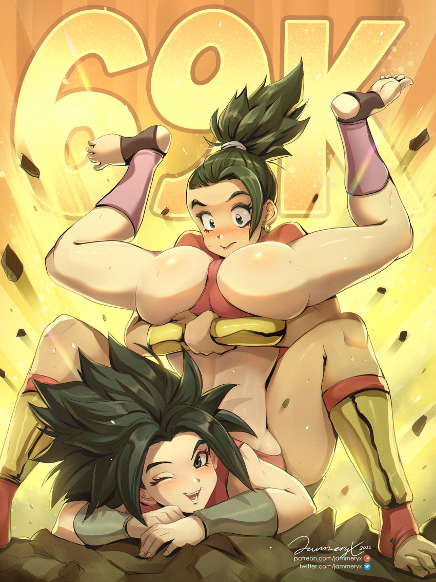 2022 2girls abs ass barefoot black_eyes black_hair blush bottom_up_top_down breasts bubble_ass bubble_butt butt caulifla clothed clothed_female dragon_ball dragon_ball_super feet female female_only female_saiyan jammeryx kale large_ass large_breasts light-skinned_female light_skin milestone_celebration muscular muscular_female piledriver_position ponytail saiyan saiyan_girl shounen_jump smile spiky_hair tan-skinned_female tanned_skin toeless_legwear top-down_bottom-up universe_6 universe_6/universe_7 upside-down yuri