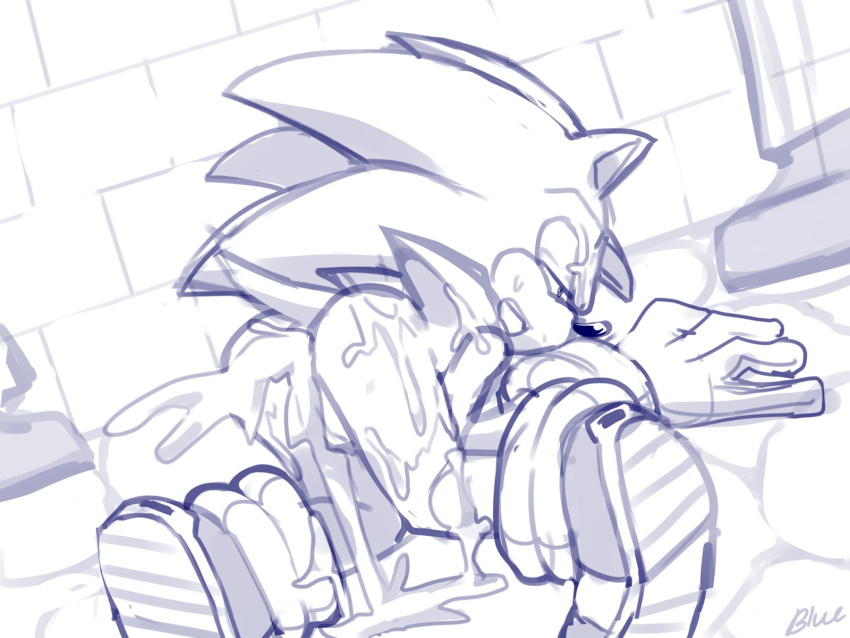 after_anal after_rape after_sex anthro blueseamoon cobblestone cum cum_in_ass cum_inside cum_on_body excessive_cum exposed_torso floor footwear furry half-closed_eyes handwear hedgehog humanoid indoors male mobian_(species) mouth_open perspective pillar quills sega sketch sonic_(series) sonic_the_hedgehog sonic_the_hedgehog_(series)