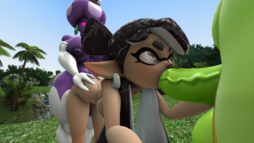 1girls 2futas 3d 3d_(artwork) big_penis cackletta callie_(splatoon) cephalopod cephalopod_humanoid company_connection crossover fellatio female female_focus futa_on_female futanari mario_(series) mario_and_luigi_(series) nintendo oral princess_shroob self_upload sex sex_from_behind source_filmmaker splatoon tagme whoram