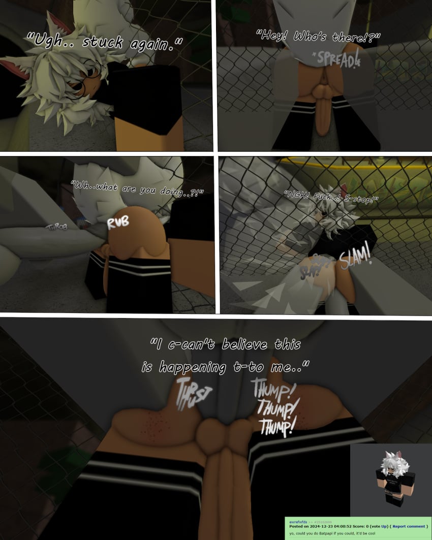 2boys 3d anal femboy forced freckles_on_ass gay ilovecrim432 onomatopoeia penis pounding rape reference_image request roblox robloxian rule_34_comment stuck_in_wall tagme white_hair