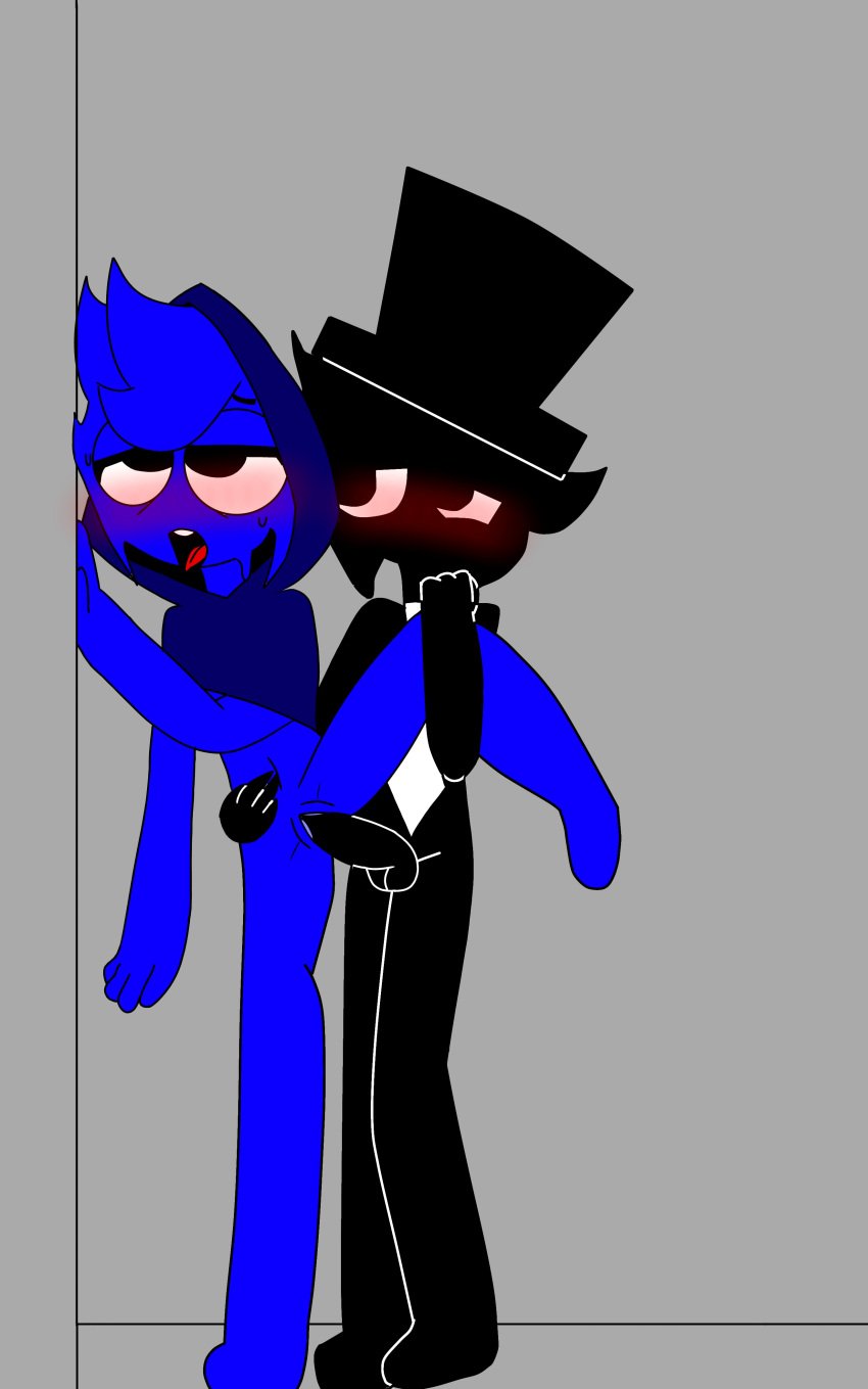 big_penis black_(sprunki) black_eyes enjoying incredibox_mod jevin_(sprunki) love_making new_artist penis pose sprunki tounge_out