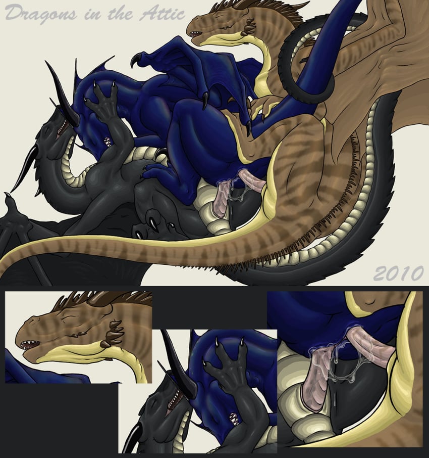 anal anal_sex close-up cum double_penetration dragon dragoness female feral male onissarle penetration scalie sex ssthisto straight threesome vaginal_penetration