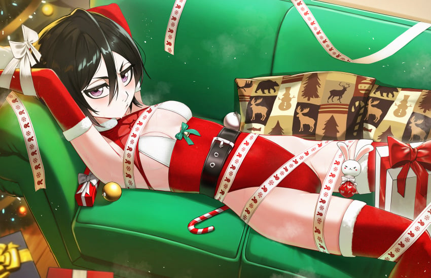 1girls bleach breasts christmas female female_only kuchiki_rukia solo waligner