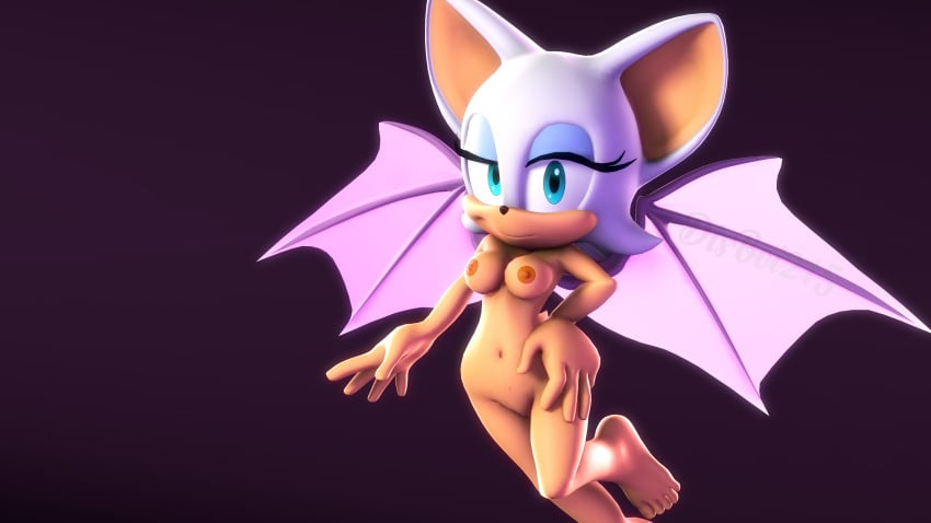 3d 4k bat bat_girl bedroom_eyes big_eyes blue_eyes disboi215 flying furry highres looking_at_viewer naked naked_female rouge_the_bat sfm simple_background smile sonic_(series) sonic_the_hedgehog_(series) source_filmmaker watermark white_fur white_head