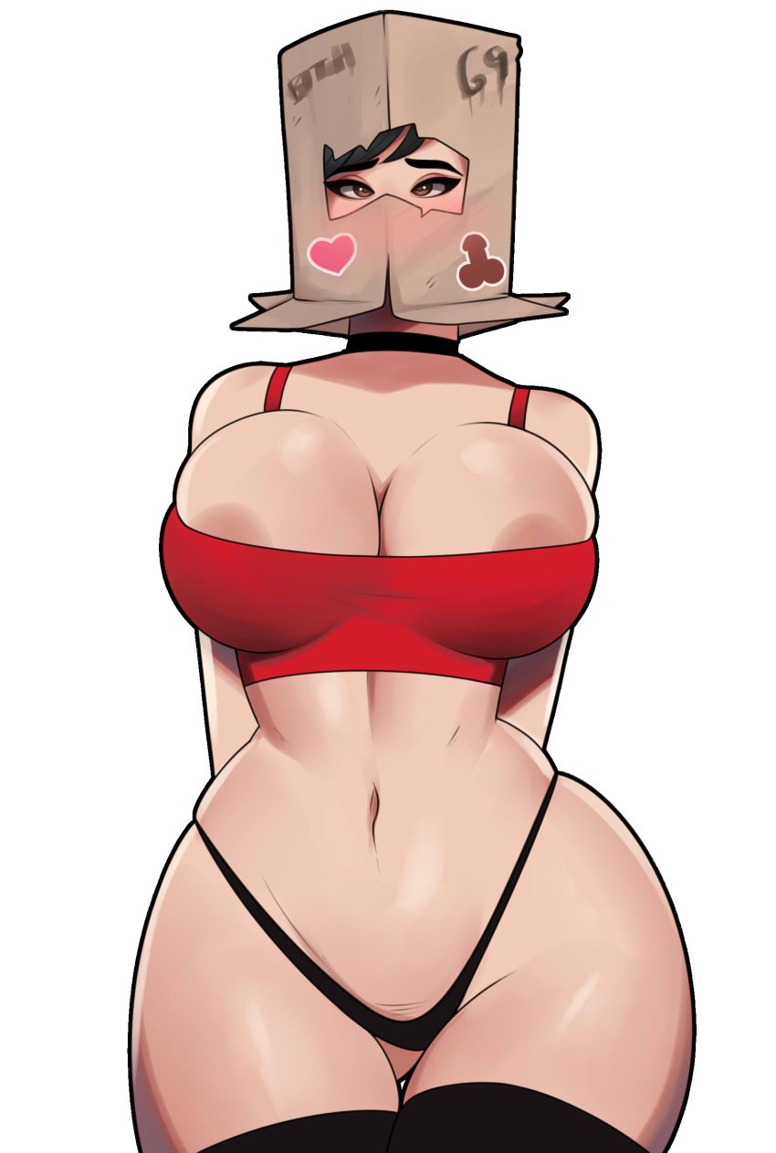 1girls 69_(number) alpha_channel areola_slip areolae ass belly belly_button big_breasts black_hair box boxy_(fortnite) breasts choker cleavage crop_top female female_only for_sticker_use fortnite fortnite:_battle_royale large_breasts navel no_background pale-skinned_female pale_skin panties png postblue98 soft_breasts solo sticker_template stomach tank_top thick_thighs thighhighs thong transparent_background transparent_png voluptuous wide_hips