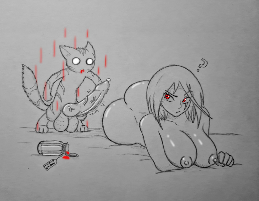 anthro ass ass_grab breasts fearless_(oc) feline from_behind from_behind_position huntress marrichmh(artist) moaning_in_pleasure monster_hunter monster_hunter_rise pencil_(artwork) shocked_expression small_dom_big_sub tongue_out zoophilia