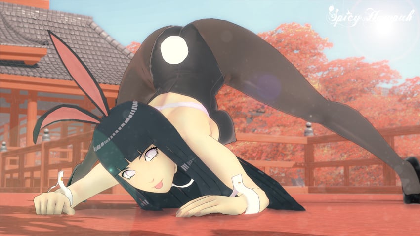 ass bent_over bunnysuit butt dat_ass face_down_ass_up hyuuga_hinata jack-o_pose latex naruto naruto_(series) petite spicyhawpuh stockings