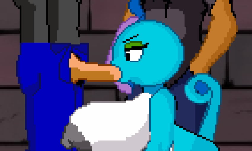 animated drizzile fapmaster fellatio human human_on_anthro loop male_human/female_anthro male_human/female_pokemon male_on_anthro oral pixel_art pokemon tagme unseen_male_face